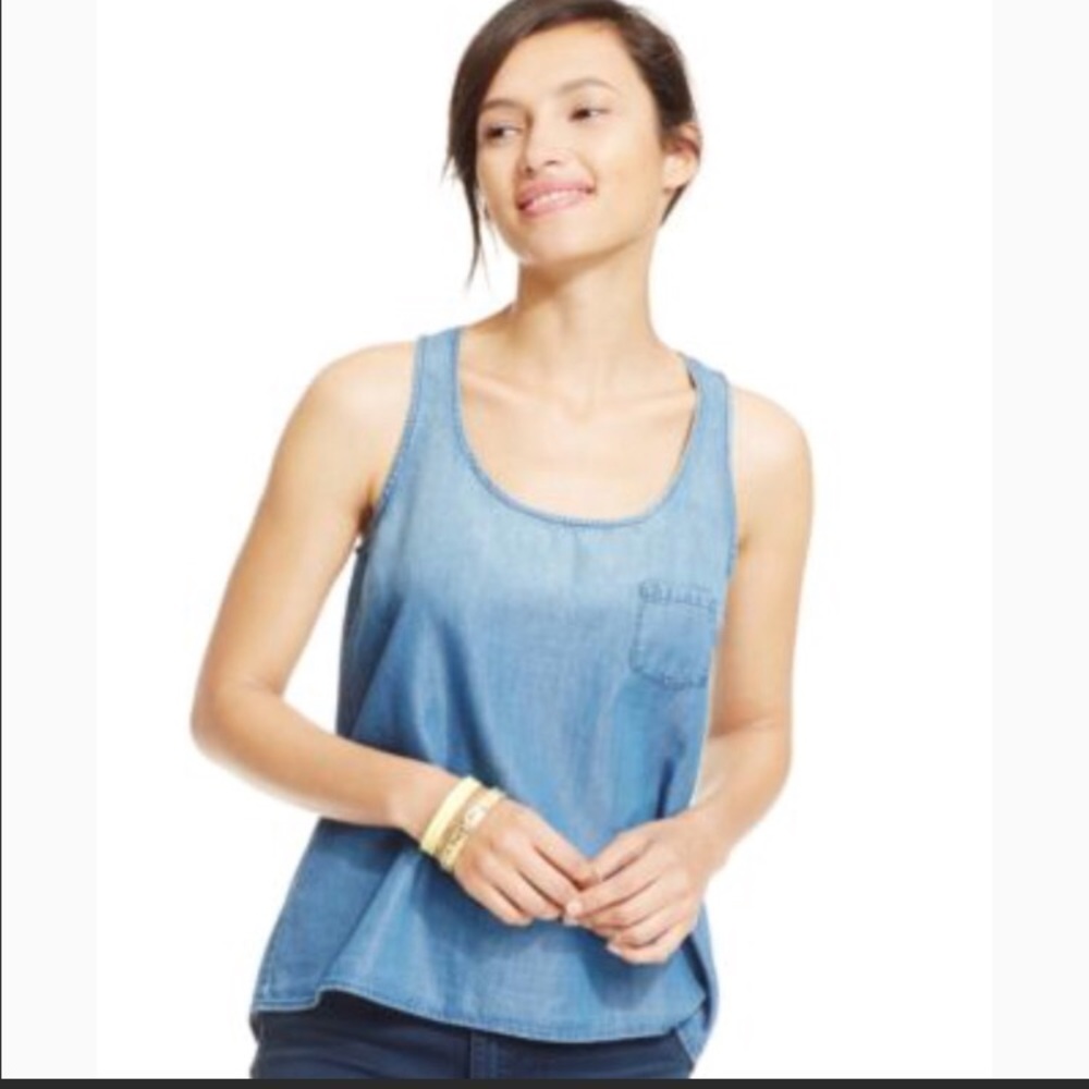 Jessica Simpson Chambray Envelope Back Top
